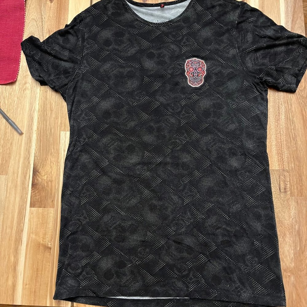 Mexico City Black & Gray Sugar Skull T-Shirt Size Medium